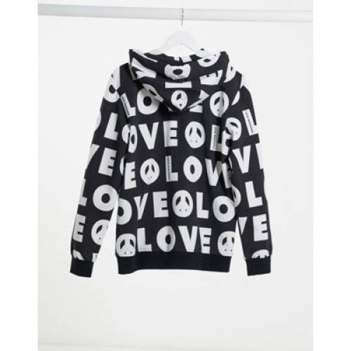 ロゴ フーディー パーカー メンズファッション トップス 【 LOVE MOSCHINO ALLOVEER LOGO ZIP THRU HOODY 】