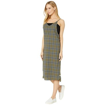 HURLEY ハーレー タンクトップ ドレス オリーブ 【 OLIVE HURLEY TANK PLAID MAXI DRESS MEDIUM 】 レディースファッション ワンピース