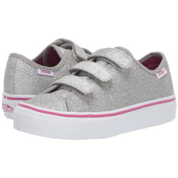 バンズ キッズ VANS KIDS バンズ 銀色 シルバー 白 ホワイト 【 VANS SILVER WHITE KIDS STYLE 23 V LITTLE KID BIG GLITTER TEXTILE TRUE 】 キッズ ベビー マタニティ