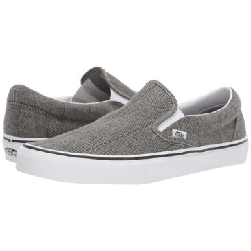 バンズ VANS バンズ クラシック 灰色 グレ 白 ホワイト SLIPON™ スニーカー 【 VANS WHITE CLASSIC HERRINGBONE GREY TRUE 】