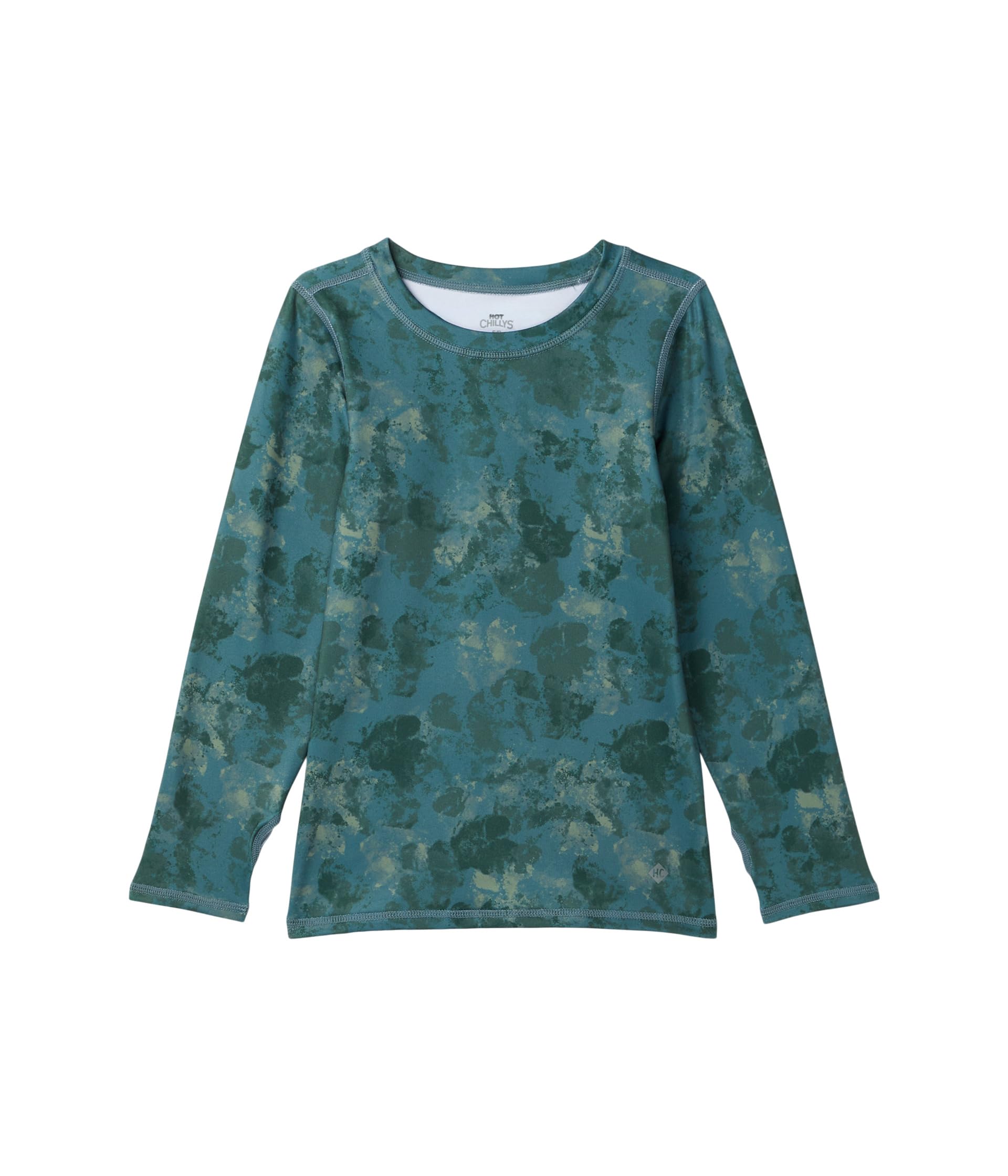 ホットチリーズ Hot Chillys Kids 【 Micro Elite Chamois Print Crew Neck (Little /Big Kids) 】 Micro ミクロ エリート クルー Swamp Camo カモ柄