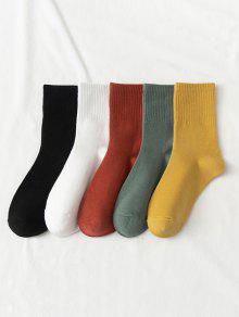 クルー 靴下 レディース 【 ZAFUL 5PAIRS MINIMALIST CREW SOCKS / MULTI-B 】 インナー 下着 ナイトウエア レッグのサムネイル