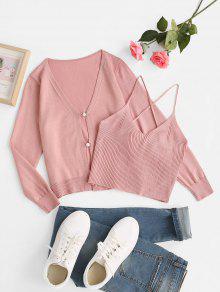 ピンク レディース 【 ZAFUL V NECK BRADIGAN SET / LIGHT PINK 】 レディースファッション トップス カーディガン ボレロのサムネイル