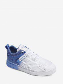 スケート スニーカー 運動靴 青色 ブルー スニーカー レディース 【 ZAFUL OMBRE MESH LACE UP SKATE SHOES / LIGHT SLATE BLUE 】