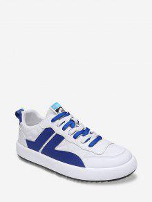 青色 ブルー スニーカー レディース 【 ZAFUL CONTRAST LACE UP COLORBLOCK SNEAKERS / COBALT BLUE 】