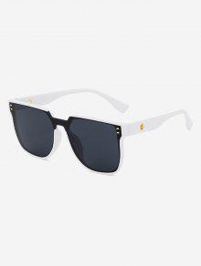 サングラス 白色 ホワイト レディース 【 ZAFUL COLORED STUDDED DETAIL ONE-PIECES LARGE FRAME SUNGLASSES / WHITE 】 バッグ 眼鏡