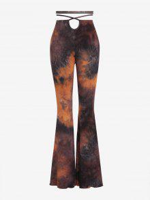 ネクタイ アラウンド 橙 オレンジ レディース 【 ZAFUL FLOSSING TIE DYE CRISS CROSS AROUND FLARE PANTS / ORANGE 】 レディースファッション ボトムス パンツ