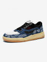 スニーカー 運動靴 青色 ブルー スニーカー レディース 【 ZAFUL MIXED MEDIA PAISLEY FLORAL PRINT BOARD SHOES / SILK BLUE 】