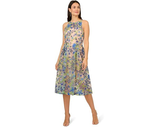アドリアナパぺル 青色 ブルー レディース 【 ADRIANNA PAPELL EMBROIDERED FIT AND FLARE / BLUE MULTI 】 レディースファッション ドレス アドリアナパぺル 青色 ブルー レディース 【 ADRIANNA PAPELL EMBROIDERED FIT AND FLARE / BLUE MULTI 】 レディースファッション ドレス