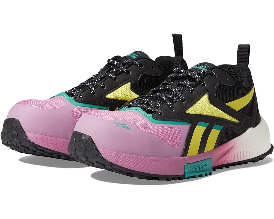 リーボック ワーク リーボック 黒色 ブラック 黄色 イエロー ピンク スニーカー レディース 【 REEBOK WORK LAVANTE TRAIL 2 WORK EH COMP TOE / BLACK YELLOW PINK 】