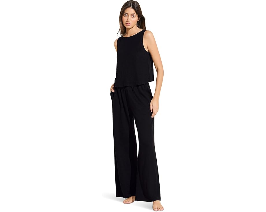ڡFashion THE SALE7/1210ۥС å 󥯥ȥå  ֥å ǥ  EBERJEY ORGANIC LINEN CROP TANK / BLACK  ʡ  ʥȥ ʥ 롼 ѥ