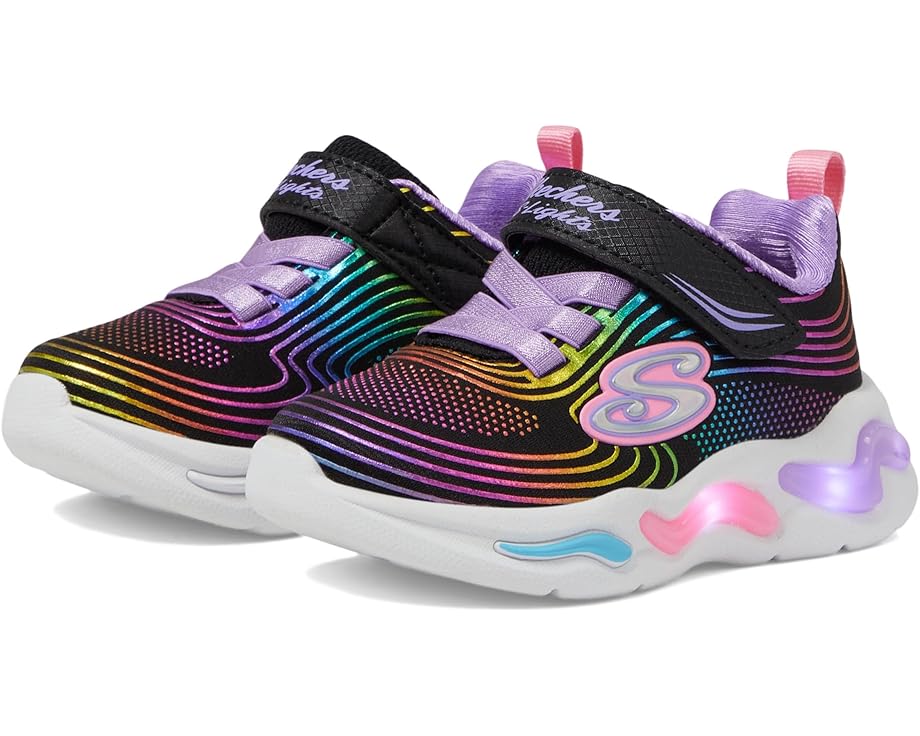 スケッチャーズ 黒色 ブラック ジュニア キッズ 【 SKECHERS KIDS WAVY BEAMS 302338N / BLACK MULTI 】 ベビー マタニティ スニーカー