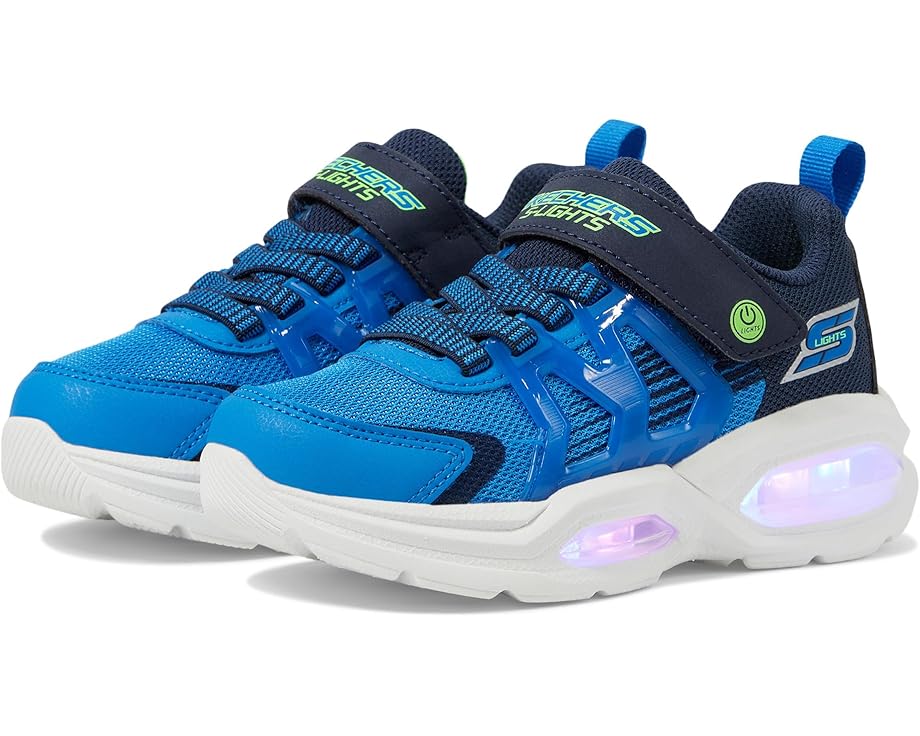 スケッチャーズ 青色 ブルー 紺色 ネイビー ジュニア キッズ 【 SKECHERS KIDS PRISMATRONS / BLUE NAV..