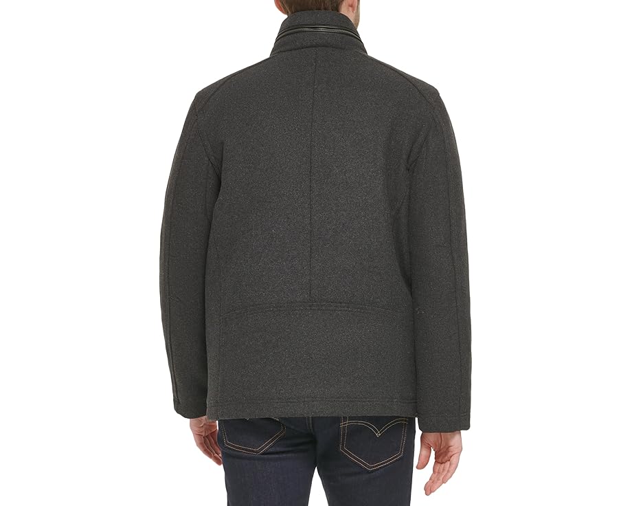 コールハーン ジャケット チャコール メンズ 【 COLE HAAN STAND COLLAR WOOL JACKET / CHARCOAL 】 メンズファッション コート