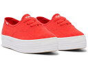 ケッズ 赤 レッド スニーカー レディース 【 KEDS POINT LACE-UP / RED LINEN 】