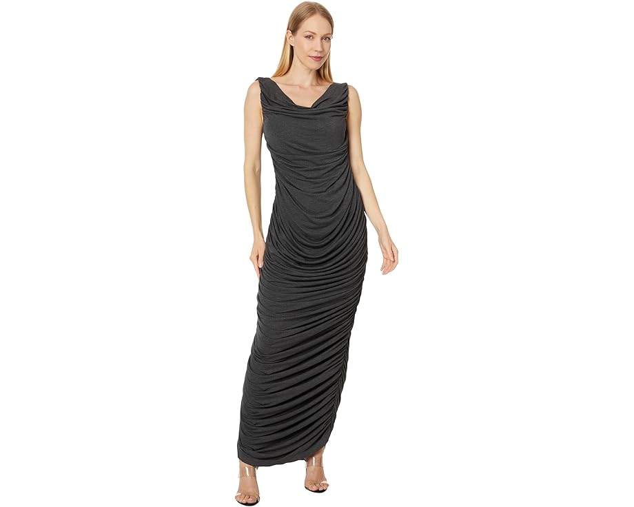 【★Fashion THE SALE★7/12午前10時迄】灰色 グレー レディース 【 NORMA KAMALI DROP SHOULDER SIDE SHIRRED GOWN / DARK GREY 】 レディースファッション ドレス