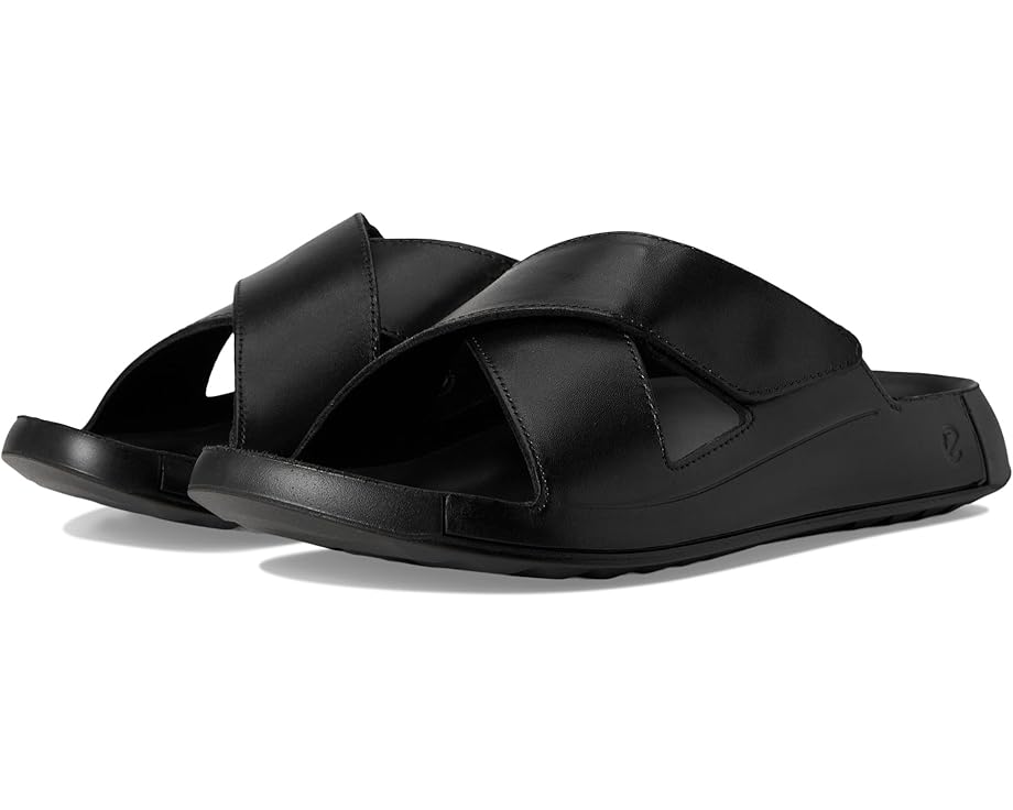 エコー サンダル 黒色 ブラック メンズ 【 ECCO COZMO TWO BAND CROSS SLIDE SANDAL / BLACK 】