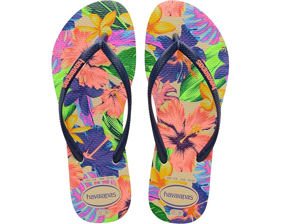 ハワイアナス スリム サンダル 白色 ホワイト レディース 【 HAVAIANAS SLIM FLORAL NEON SANDALS / WHITE 】