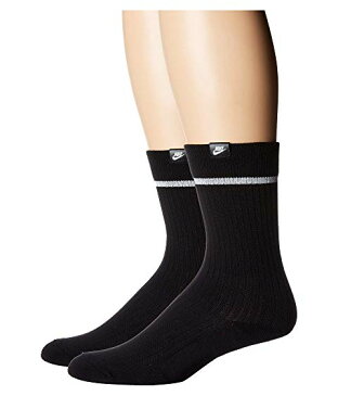 ナイキ NIKE ソックス 靴下 インナー 下着 ナイトウエア ユニセックス 下 レッグ 【 Sneaker Sox Essential Crew Socks 2-pair Pack 】 Black/white/white