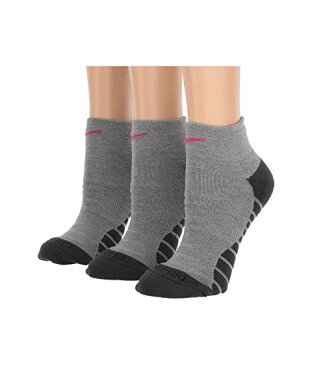 ナイキ NIKE マックス ソックス 靴下 インナー 下着 ナイトウエア レディース 下 レッグ 【 Everyday Max Cushion Ankle Socks 3-pair Pack 】 Carbon Heather/anthracite/vivid Pink