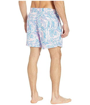 LILLY PULITZER 青 ブルー 【 BLUE CAPRI TRUNKS COASTAL MAYBE GATOR 】 メンズファッション 水着 送料無料