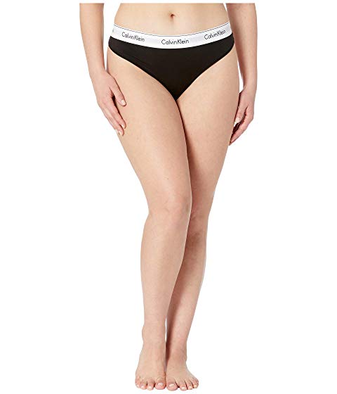 カルバンクラインアンダーウエア CALVIN KLEIN UNDERWEAR モダン 【 PLUS SIZE MODERN COTTON THONG BLACK 】 インナー 下着 ナイトウエア レディース 送料無料