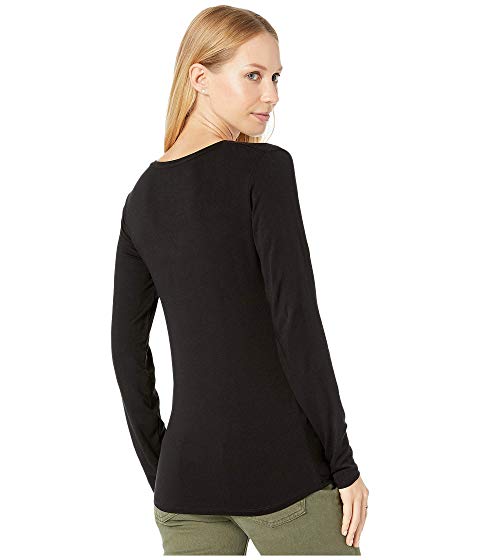 MAJESTIC FILATURES マジェスティック スリーブ Vネック Tシャツ 【 SLEEVE MAJESTIC FILATURES LONG FLAT EDGE VNECK TEE NOIR 】 レディースファッション トップス Tシャツ カットソー