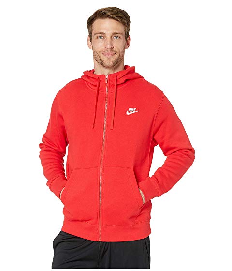 ナイキ NIKE クラブ 赤 レッド 白 ホワイト 【 RED WHITE NIKE NSW CLUB HOODIE FULL ZIP UNIVERSITY 】 メンズファッション トップス パーカー