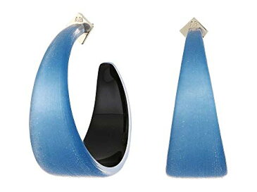 アレクシスビッター ALEXIS BITTAR フープ 青 ブルー 【 BLUE ALEXIS BITTAR WIDE GRADUATED MEDIUM HOOP LUCITE EARRINGS HORIZON 】 ジュエリー アクセサリー レディースジュエリー