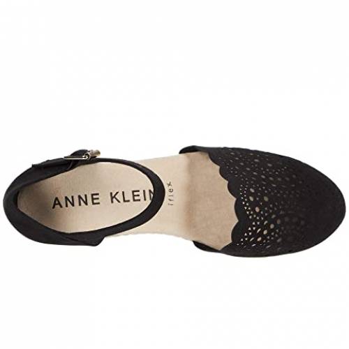 アンクライン ANNE KLEIN 黒 ブラック スエード スウェード スニーカー 【 BLACK ANNE KLEIN NARCY WEDGE ESPADRILLE SUEDE 】