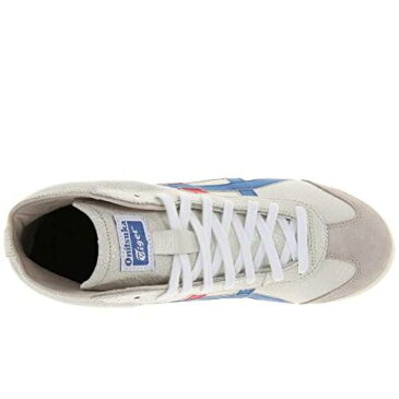 ONITSUKA TIGER ミッド 白 ホワイト 青 ブルー スニーカー 【 WHITE BLUE ONITSUKA TIGER MEXICO MID RUNNER 】 メンズ スニーカー