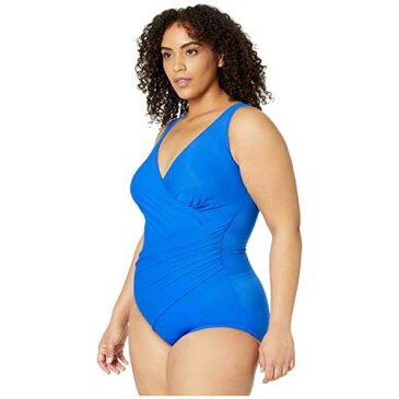 MIRACLESUIT ソリッド 青 ブルー 【 BLUE MIRACLESUIT PLUS SIZE SOLID OCEANUS ONEPIECE DELPHINE 】 レディースファッション 水着