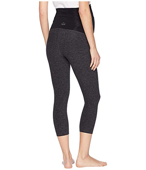 ビヨンドヨガ BEYOND YOGA ダウン レギンス タイツ 黒 ブラック チャコール 【 BLACK BEYOND YOGA FOLD DOWN MATERNITY CAPRI LEGGINGS CHARCOAL 】 レディースファッション ボトムス パンツ