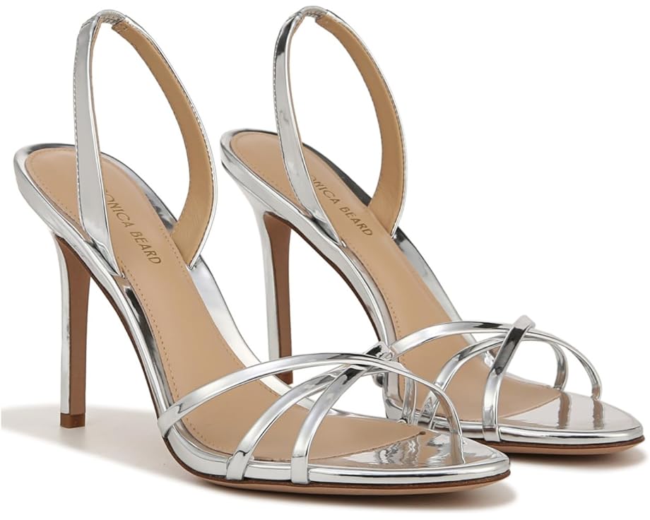 ٥˥ 俧 С 쥶 ǥ  VERONICA BEARD ADELLE SLINGBACKS / SILVER FAUX LEATHER  ѥץ