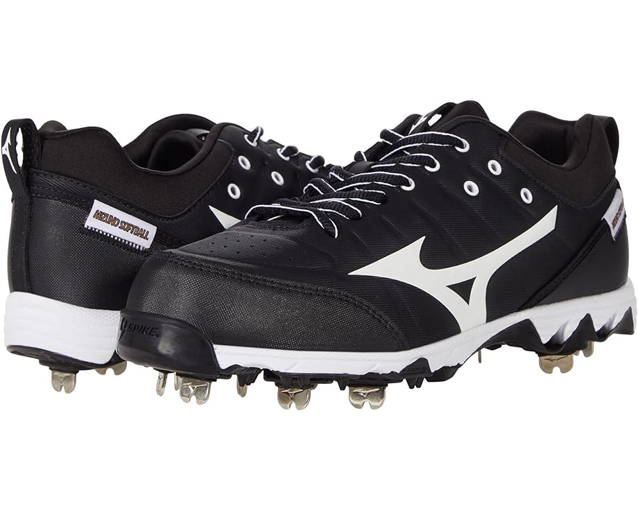 ミズノ メタル 黒色 ブラック 白色 ホワイト SPIKE™ スニーカー レディース 【 MIZUNO 9 SWIFT 7 LOW METAL SOFTBALL CLEAT / BLACK WHITE 】