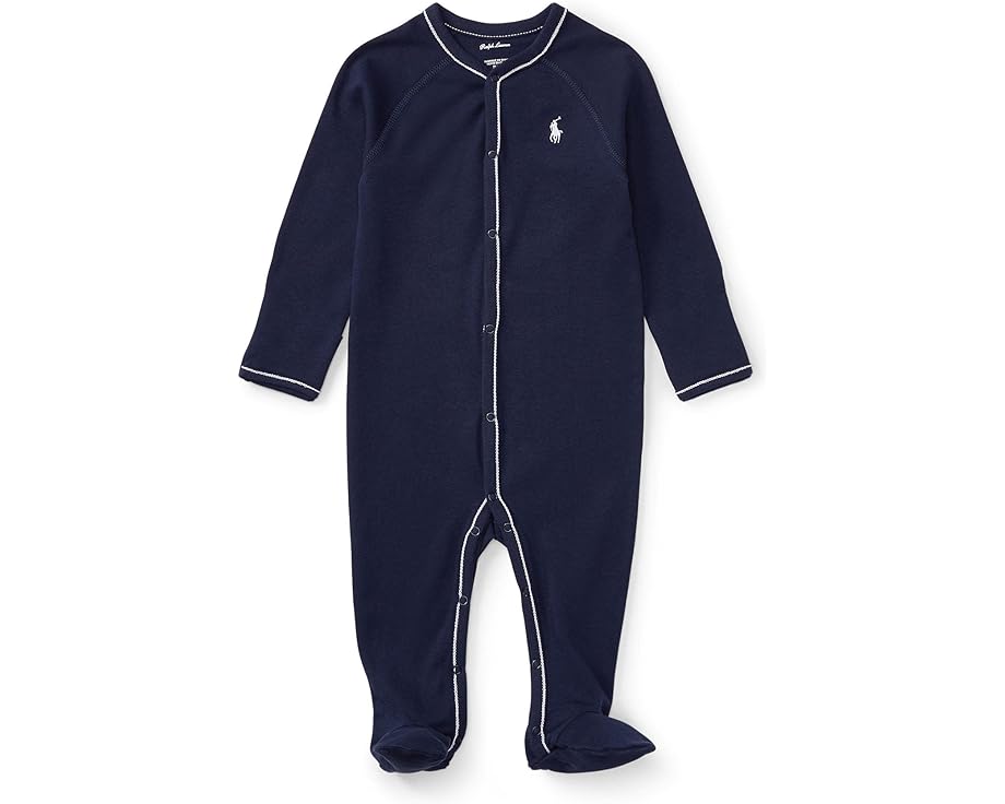 ポロラルフローレン ポロシャツ ジャージー 紺色 ネイビー ジュニア キッズ 【 POLO RALPH LAUREN KIDS COTTON JERSEY FOOTED COVERALL / FRENCH NAVY 】 ベビー マタニティ ベビー服 ファッション 下着 パジャマ