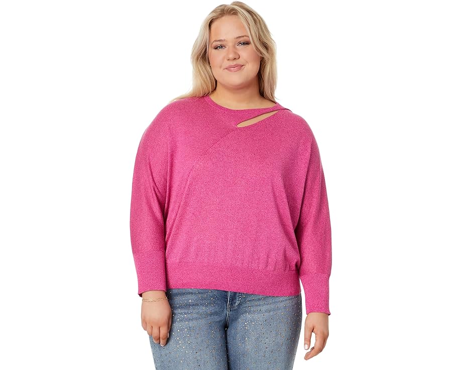 jbNvX][C X[u g[i[ TVc sN NIC+ZOE fB[X y PLUS SIZE SOFT SLEEVE TWIST SWEATER TEE / SHOCKING PINK z fB[Xt@bV gbvX jbg Z[^[