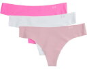 ピュア 3個入 ピンク 灰色 グレー グレイ レベル アンダーアーマー レディース 【 UNDER ARMOUR PURE STRETCH THONG 3-PACK / PINK ELIXIR HALO GRAY REBEL 】 インナー 下着 ナイトウエア