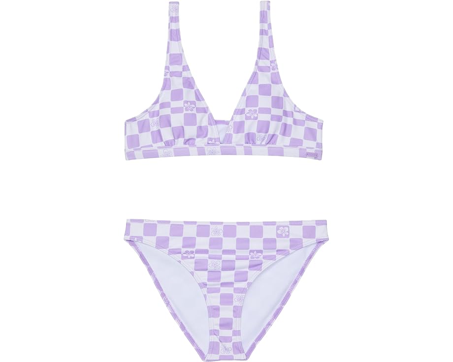 ロキシー 紫 パープル ローズ ボックス ジュニア キッズ 【 ROXY KIDS MAGICAL WAVES ELONGATED BIKINI SET / PURPLE ROSE FLOWER BOX 】 ベビー マタニティ 水着