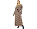 モッドオードック オータム ストライプ スリーブ クルー ドレス 長袖 マキシドレス レディース 【 MOD-O-DOC MULTICOLOR AUTUMN STRIPE LONG SLEEVE CREW NECK MAXI DRESS / MULTI 】 レディースファッション