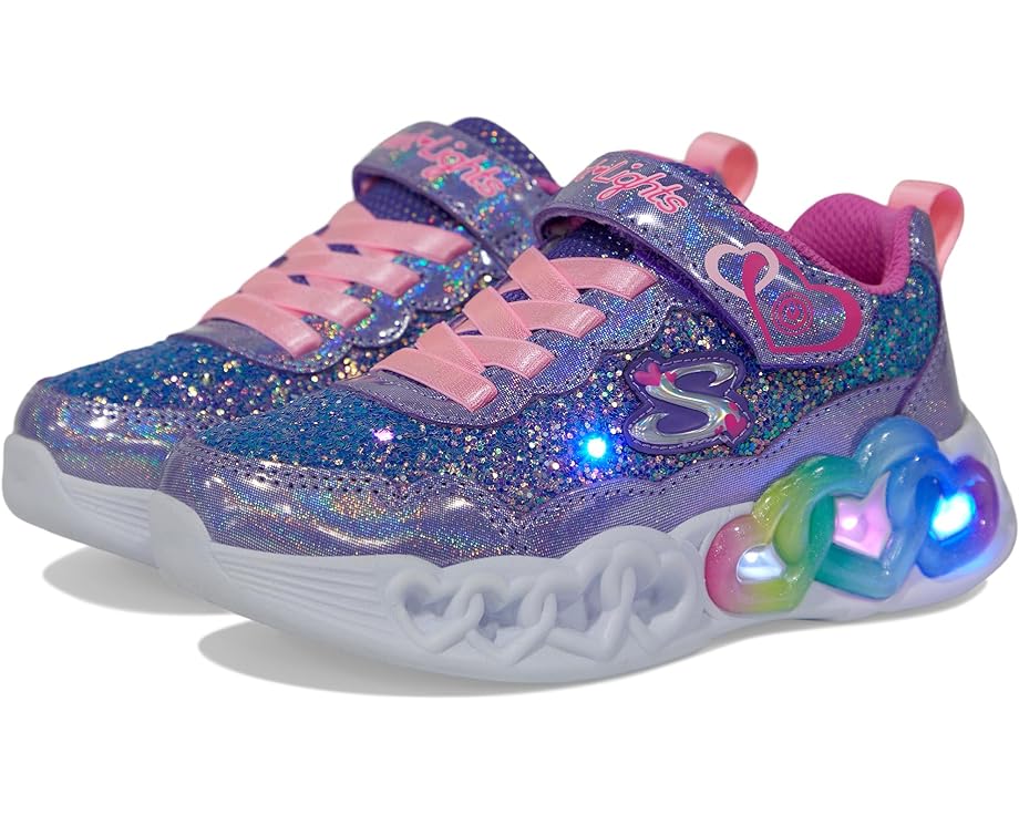 スケッチャーズ フレッシュ 紫 パープル ピンク ジュニア キッズ 【 SKECHERS KIDS INFINITE HEART LIGHTS - FRESH LOVE 303752L / PURPLE PINK 】 ベビー マタニティ スニーカー