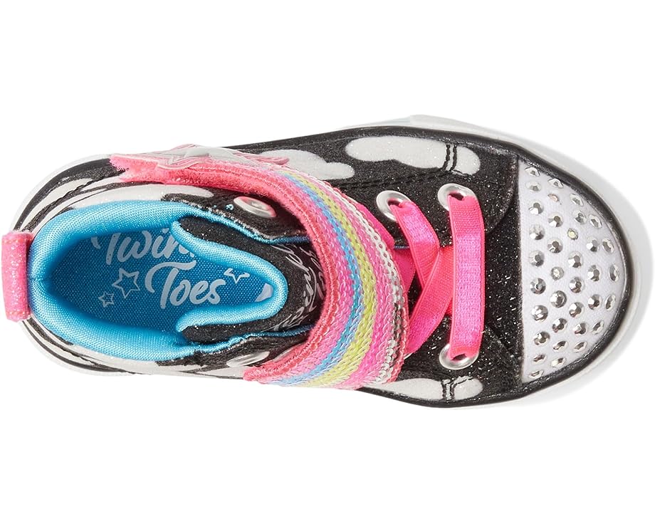 スニケスのスケッチャーズ シューティング 黒色 ブラック ジュニア キッズ 【 SKECHERS KIDS TWINKLE SPARKS - SHOOTING STAR BRIGHTS 314775N / BLACK MULTI 】 ベビー マタニティ スニーカー｜アングル2