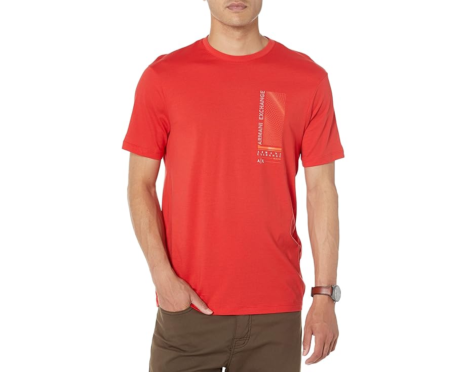 アルマーニエクスチェンジ ロゴ クルー スリーブ Tシャツ 半袖 メンズ 【 ARMANI EXCHANGE UNIQUE LOGO CREW NECK SHORT SLEEVE TEE / MOLTEN LAVA 】 メンズファッション トップス カットソー