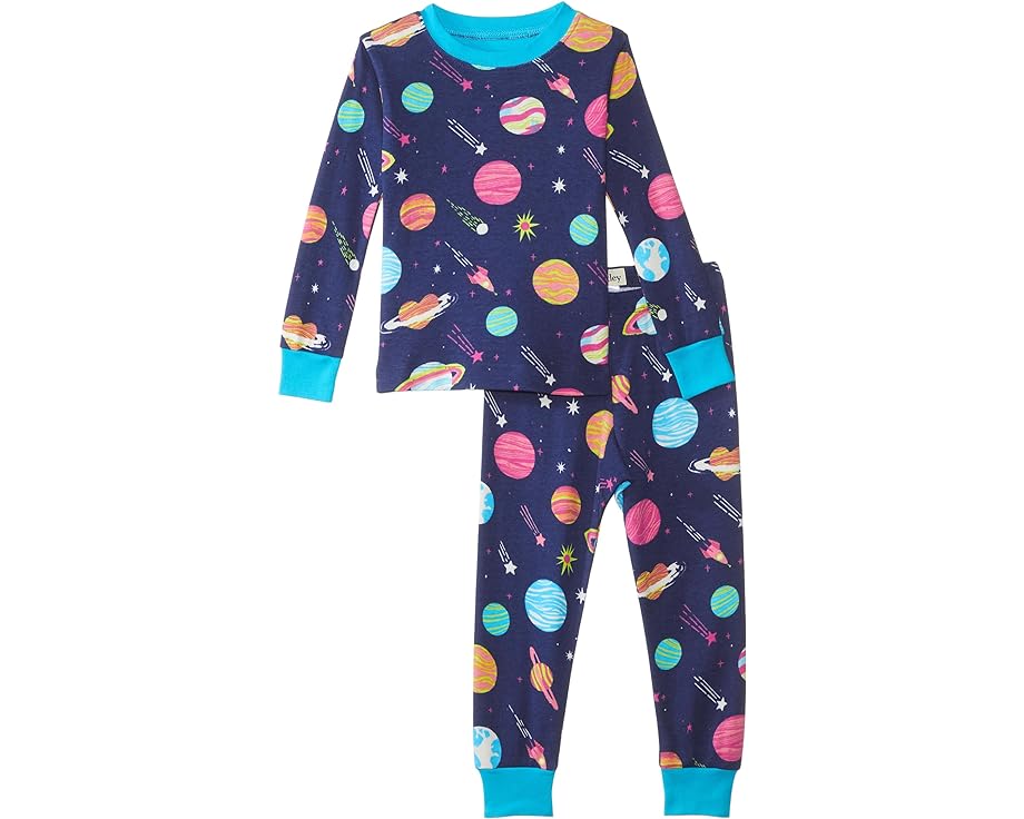 ハットレイ 青色 ブルー ジュニア キッズ 【 HATLEY KIDS INTERSTELLAR COTTON PAJAMA SET / BLUE 】 ベビー マタニティ ベビー服 ファッション 下着 パジャマ