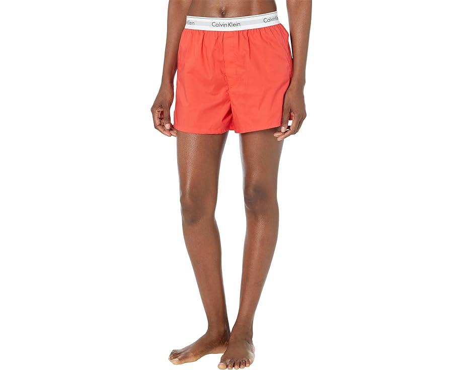 カルバンクライン アンダーウェア アンダーウェア 下着 モダン スリム 橙 オレンジ レディース 【 CALVIN KLEIN UNDERWEAR MODERN COTTON SLEEP V-DAY BOXER SLIM / ORANGE ODYSSEY 】 インナー ナイトウエア ナイト