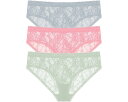 ナトリ 3個入 青色 ブルー レディース 【 NATORI BLISS ALLURE ONE SIZE LACE GIRL BRIEF 3-PACK / BLUE MIST ROSETTE MORNING DEW 】 インナー 下着 ナイトウエア