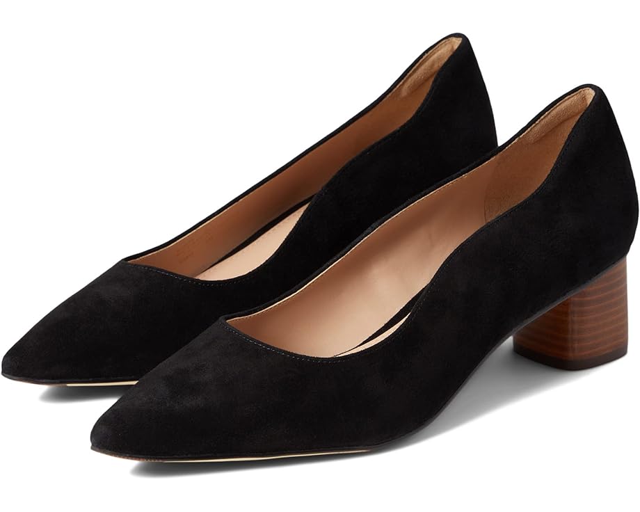 コールハーン ヒール ポンプ 黒色 ブラック スエード スウェード 茶色 ブラウン レディース 【 COLE HAAN BLOCK HEEL PUMP 45 MM / BLACK SUEDE MEDIUM BROWN 】 パンプス