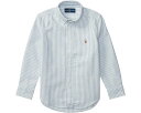 ポロラルフローレン ポロシャツ オックスフォード 青色 ブルー ストライプ オクスフォードシャツ ジュニア キッズ 【 POLO RALPH LAUREN KIDS STRIPED COTTON OXFORD SHIRT / LIGHT BLUE STRIPE 】 ベビー マタニ