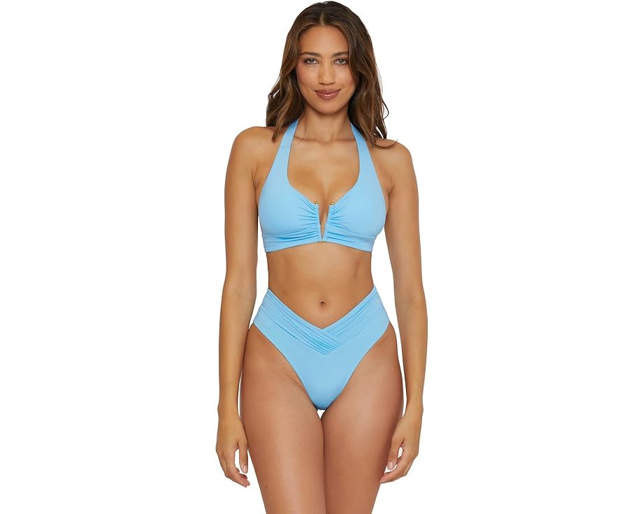 ベッカ カロライナ 青色 ブルー レディース 【 BECCA COLOR CODE CAROLINA FRENCH CUT HIGH-WAIST / ICE BLUE 】 レディースファッション 水着