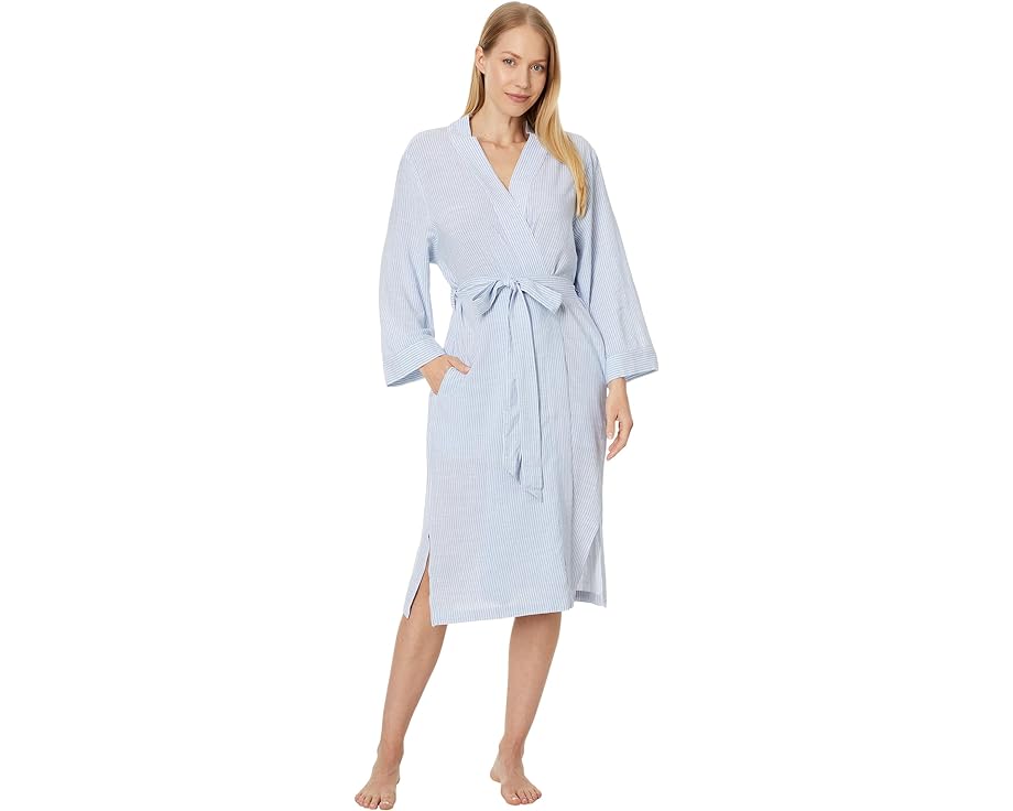 エバージェイ 青色 ブルー 白色 ホワイト レディース 【 EBERJEY NAUTICO ROBE / WEDGEWOOD BLUE WHITE 】 インナー 下着 ナイトウエア ナイト ルーム パジャマ